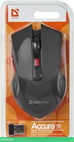 Мышь Defender Accura MM-275 черный/красный (52276)