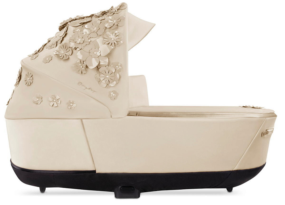 Коляска для новорожденных Cybex Priam IV Chrome Brown Simply Flowers Beige (Nude Beige)