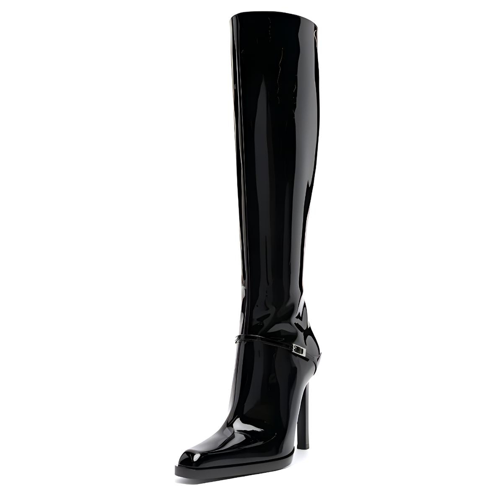 SAINT LAURENT Buckle Detailed Knee High Boots Women"s
