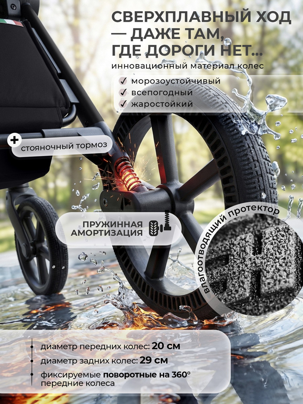 Коляска 3 в 1 Sweet Baby SBL Elegante Pro + автокресло Premier Black Black