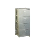 Комод ВЯЗАНИЕ (4 секции) белый ротанг 0,96,405х0,505м