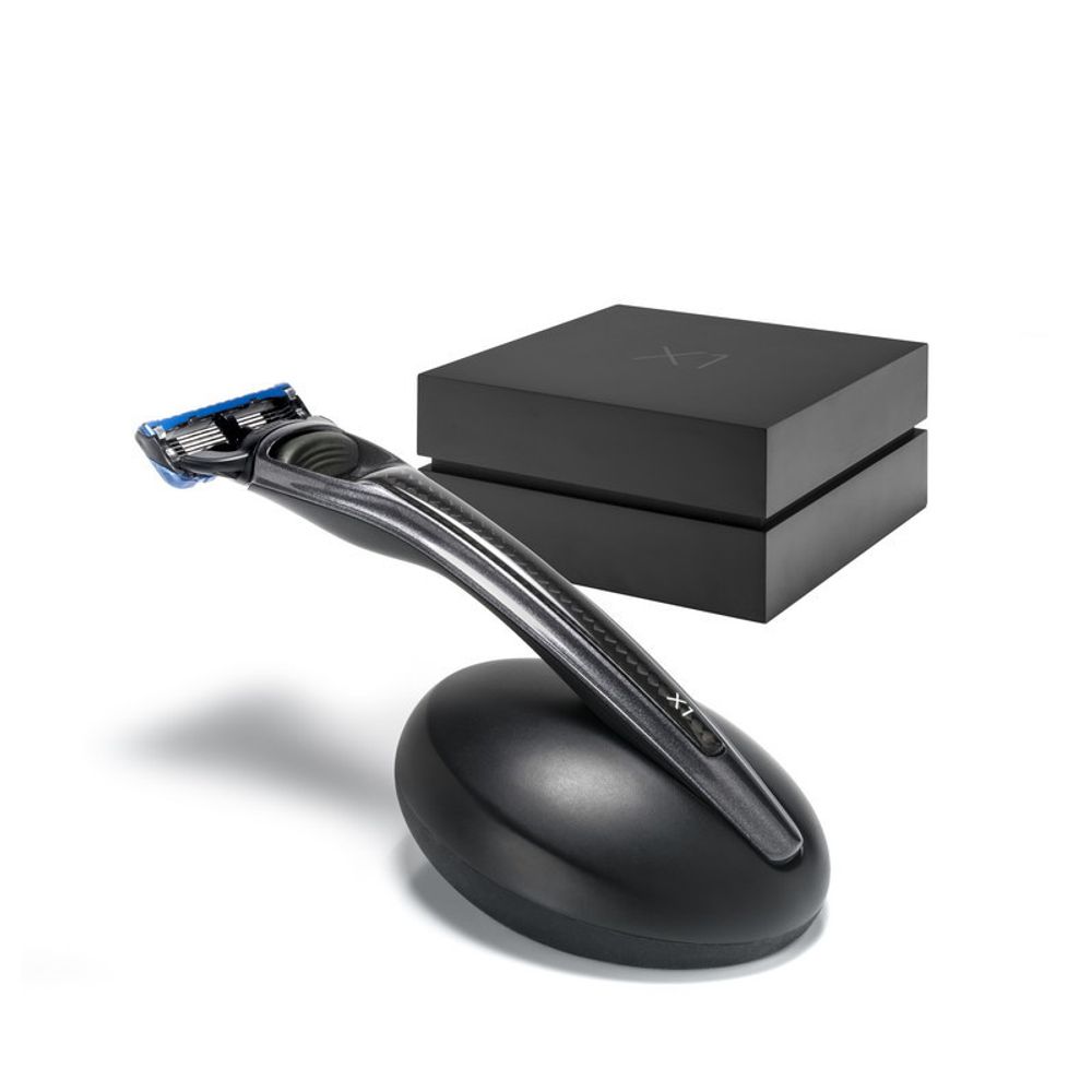 Подарочный набор Bolin Webb X1, бритва X1 карбон, подставка X1 черная (BW GIFTBOX STAND X1 CARBON)