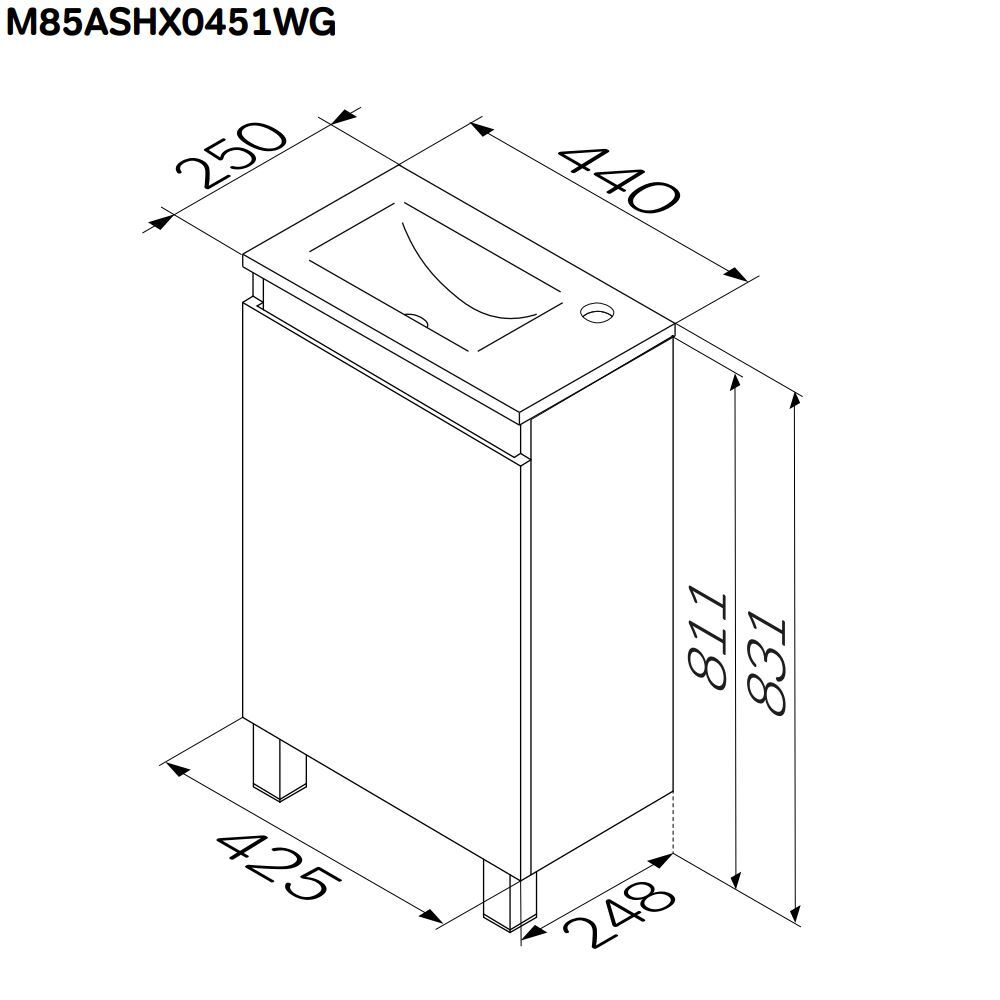 Тумба под раковину напольная AM.PM X-Joy M85AFSX0451WG белая