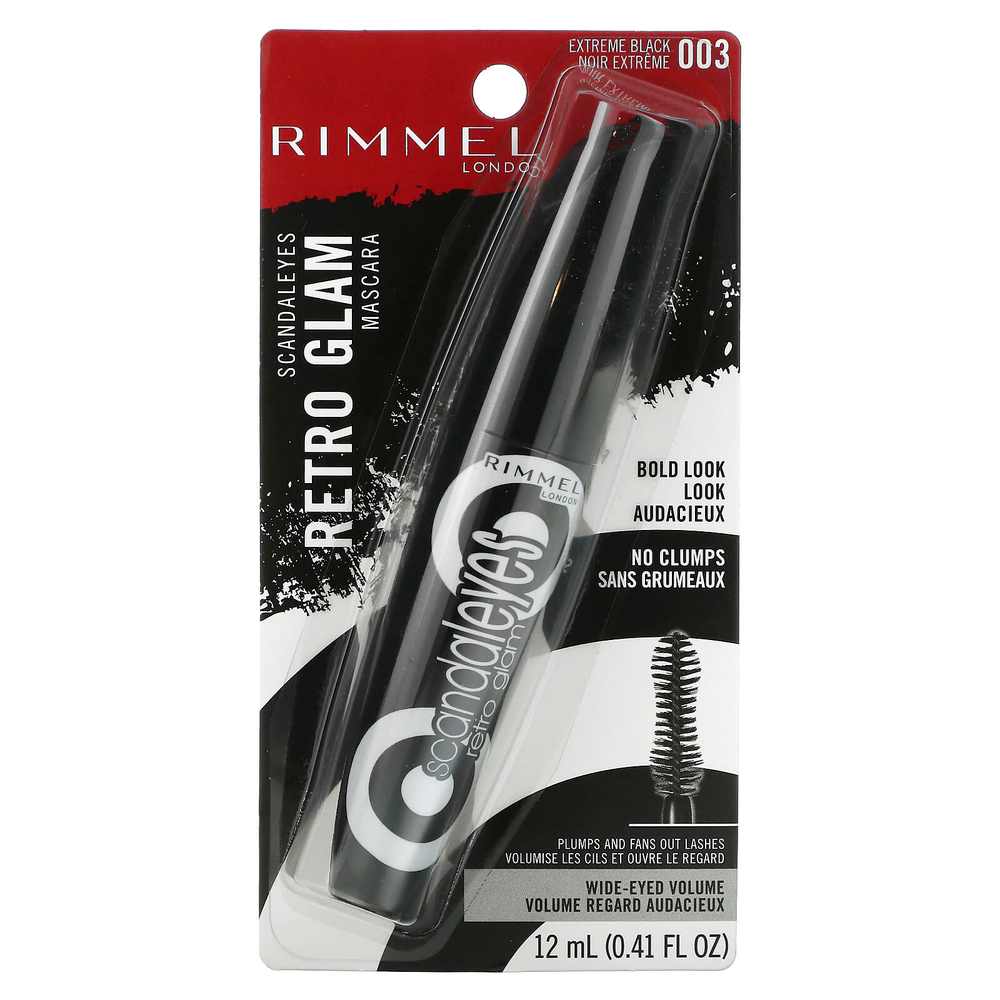 Rimmel London, Скандал'Eyes, тушь для ресниц в виде ретуши, оттенок 003 насыщенный черный, 12 мл (0,41 жидк. унции)