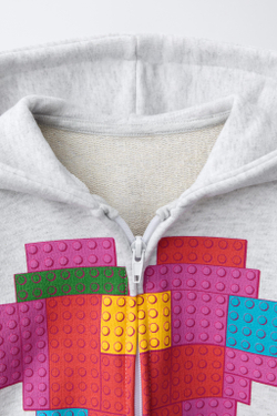 ZARA ТОЛСТОВКА НА МОЛНИИ LEGO®, СЕРЫЙ МЕЛАНЖ