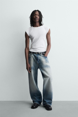 ZARA ДЖИНСЫ FLARE FIT, СИНИЙ