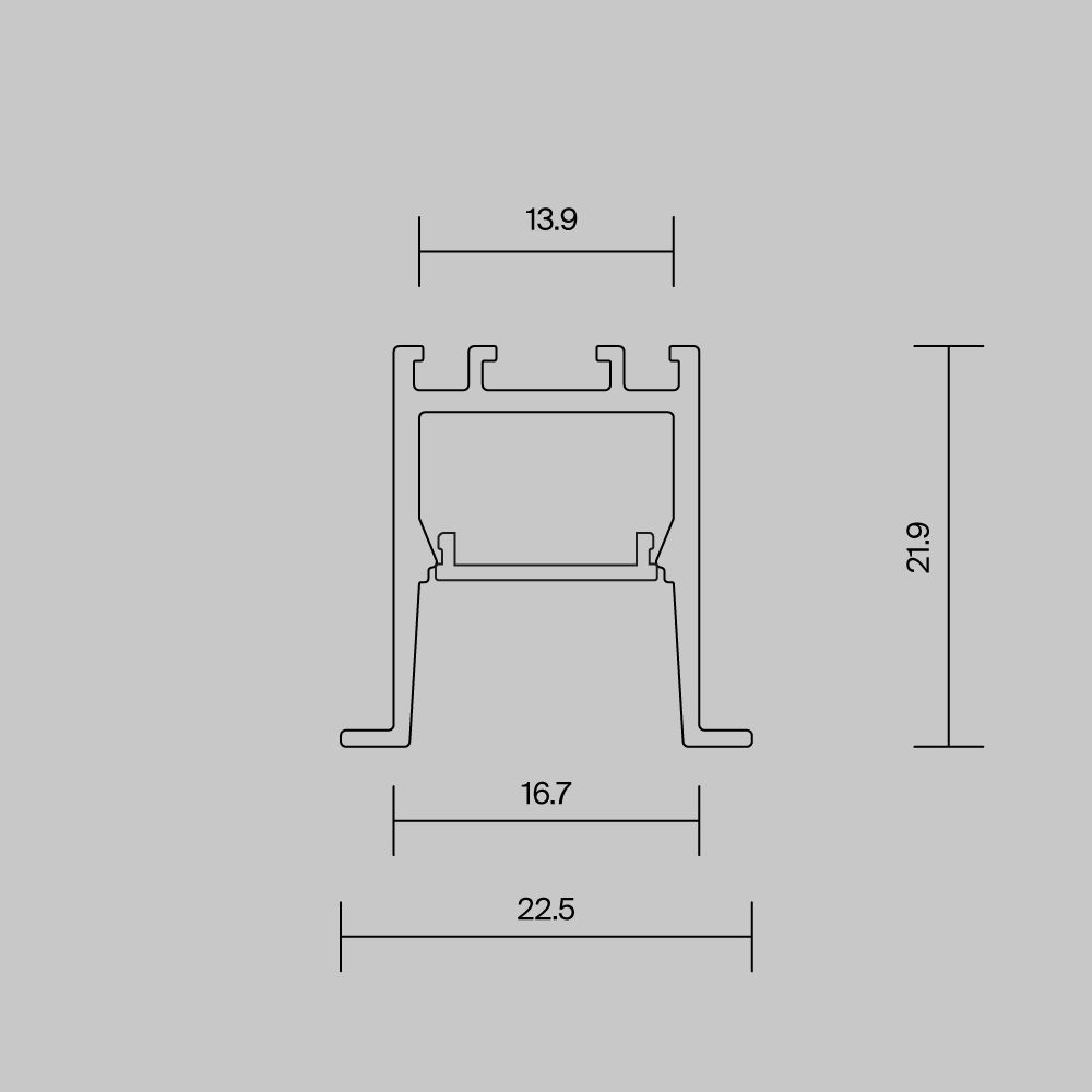 Алюминиевый профиль встраиваемый скрытого монтажа Maytoni ALM-2222-B-2M 632013