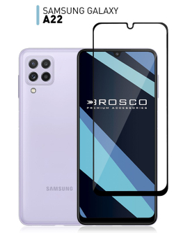 Защитное стекло ROSCO для Samsung Galaxy A22 оптом (арт. SS-A22-FSP-GLASS-BLACK)