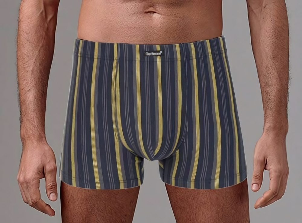 Мужские трусы-боксеры в контрастную полоску (Размер: XXL) (Цвет: черный)