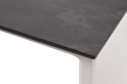 "Малага" обеденный стол из HPL 90х90см, цвет "серый гранит", каркас белый