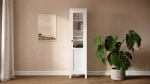 Шкаф-витрина стекло/панель - аналог IKEA HEMNES / ХЕМНЭС/ ХЕМНЕС / КЫМОР / ИКЕА 49х198х37 см, белый