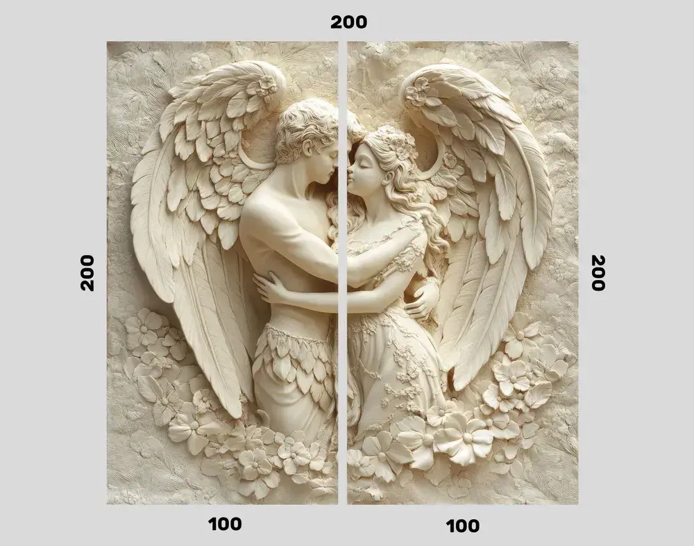 Фотообои 200х200см 3д объемные барельеф Ангелы флизелиновые обои