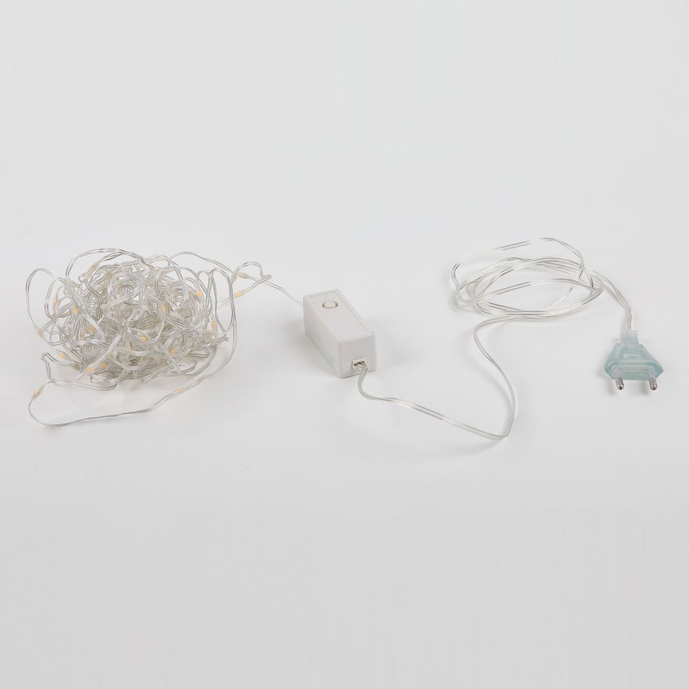 ULD-S1000-100-DTA WARM WHITE IP20 DEW BAND Гирлянда светодиодная Полоса. 10м. 100 светодиодов. Теплый белый свет. Провод прозрачный. ТМ Uniel