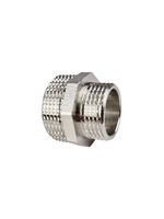 Ниппель переходной, латунь, наружная резьба 1 1/4"х1", никель, RTP