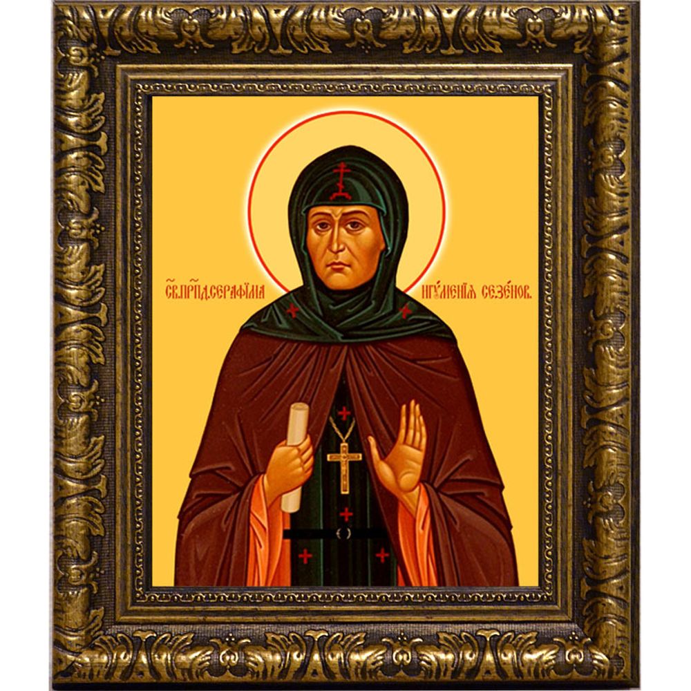 Серафима Сезеновская, преподобная игумения. Икона на холсте.