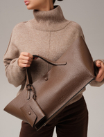 Женская кожаная сумка DBR 31136 коричневый какао