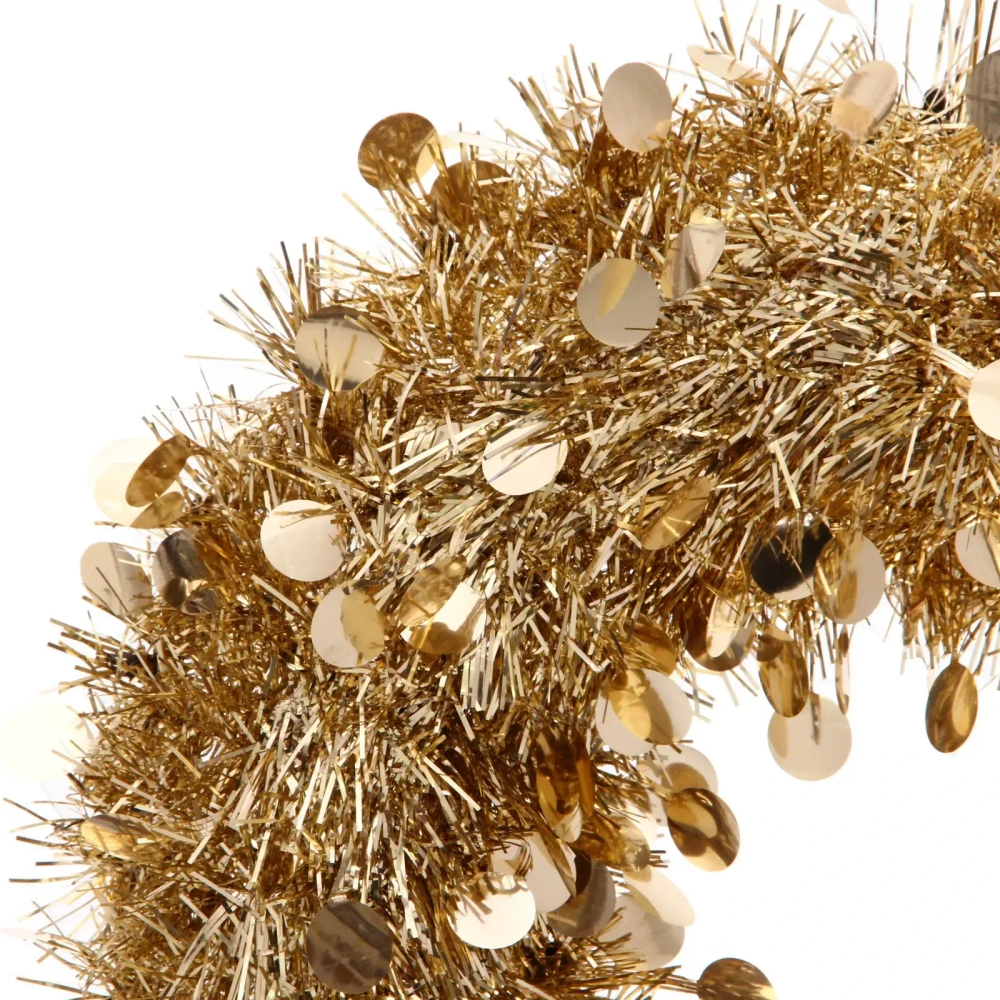 Венок декоративный TINSEL «Изящный блеск» 38 см, Шампань