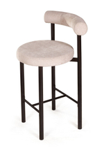 Стул полубарный Biggi, шенилл Puffy beige / опоры черные