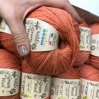 100% шерсть Lana Virgine Green Wool Manifatura Sesia 10*50 гр 80м/50 гр col. 9213 Цена за моток 50гр