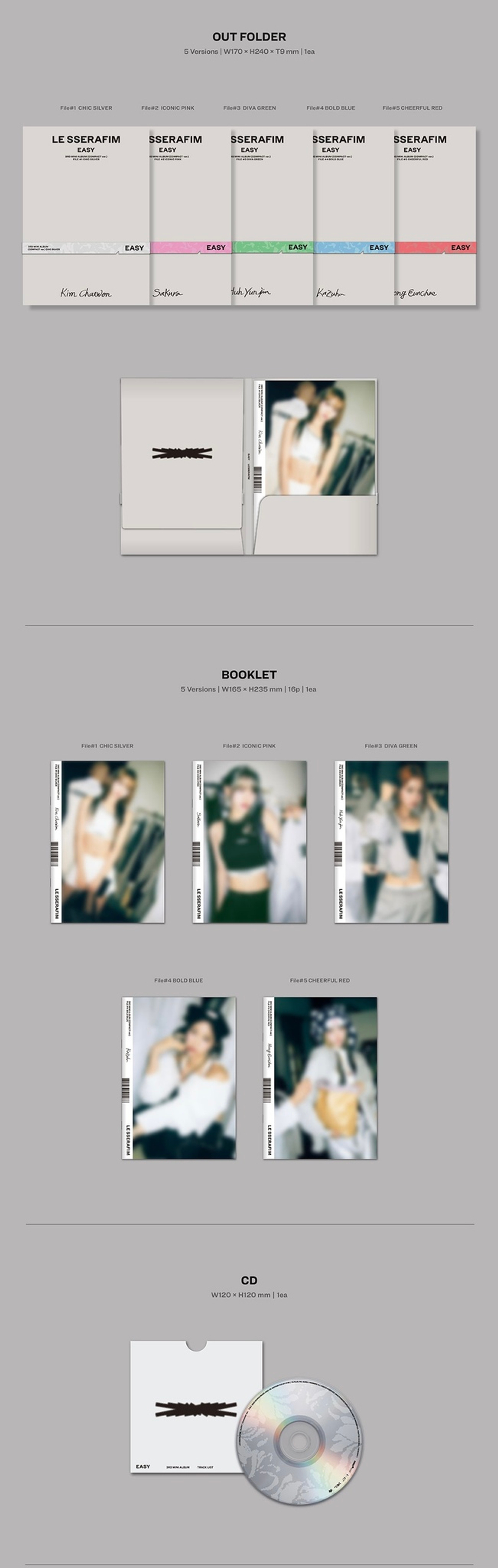 Альбом LE SSERAFIM - 3rd Mini Album [EASY] (COMPACT ver.)
