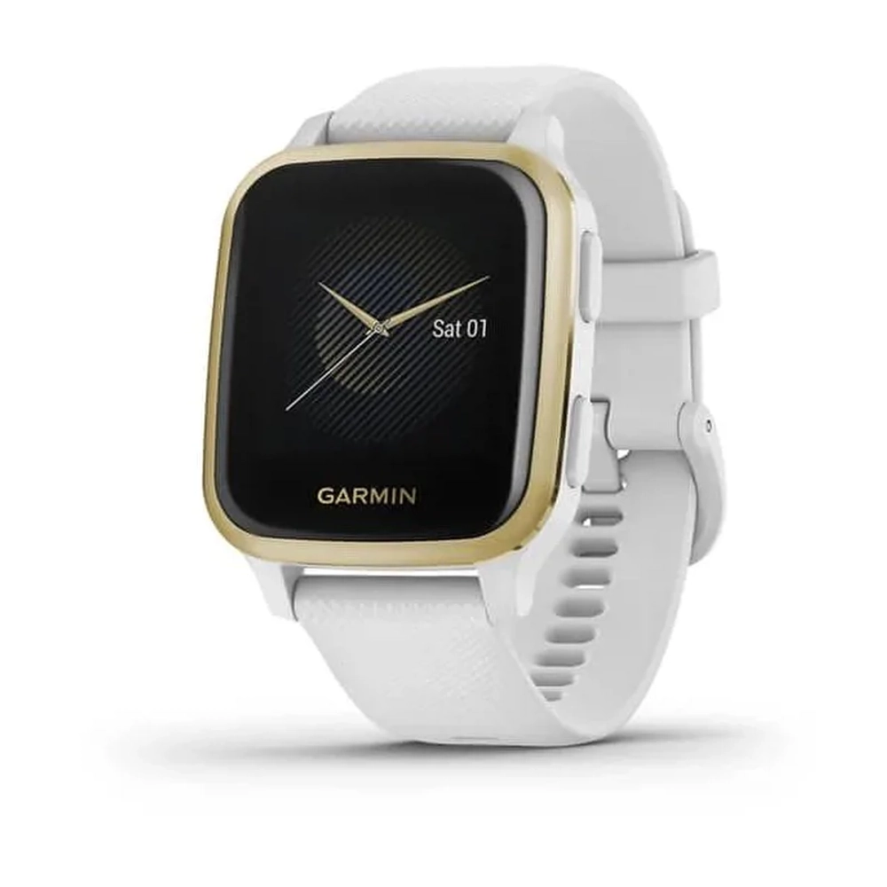 Смарт-часы Garmin Venu Sq белый с золотистым алюминиевым безелем и с силиконовым ремешком 010-02427-11