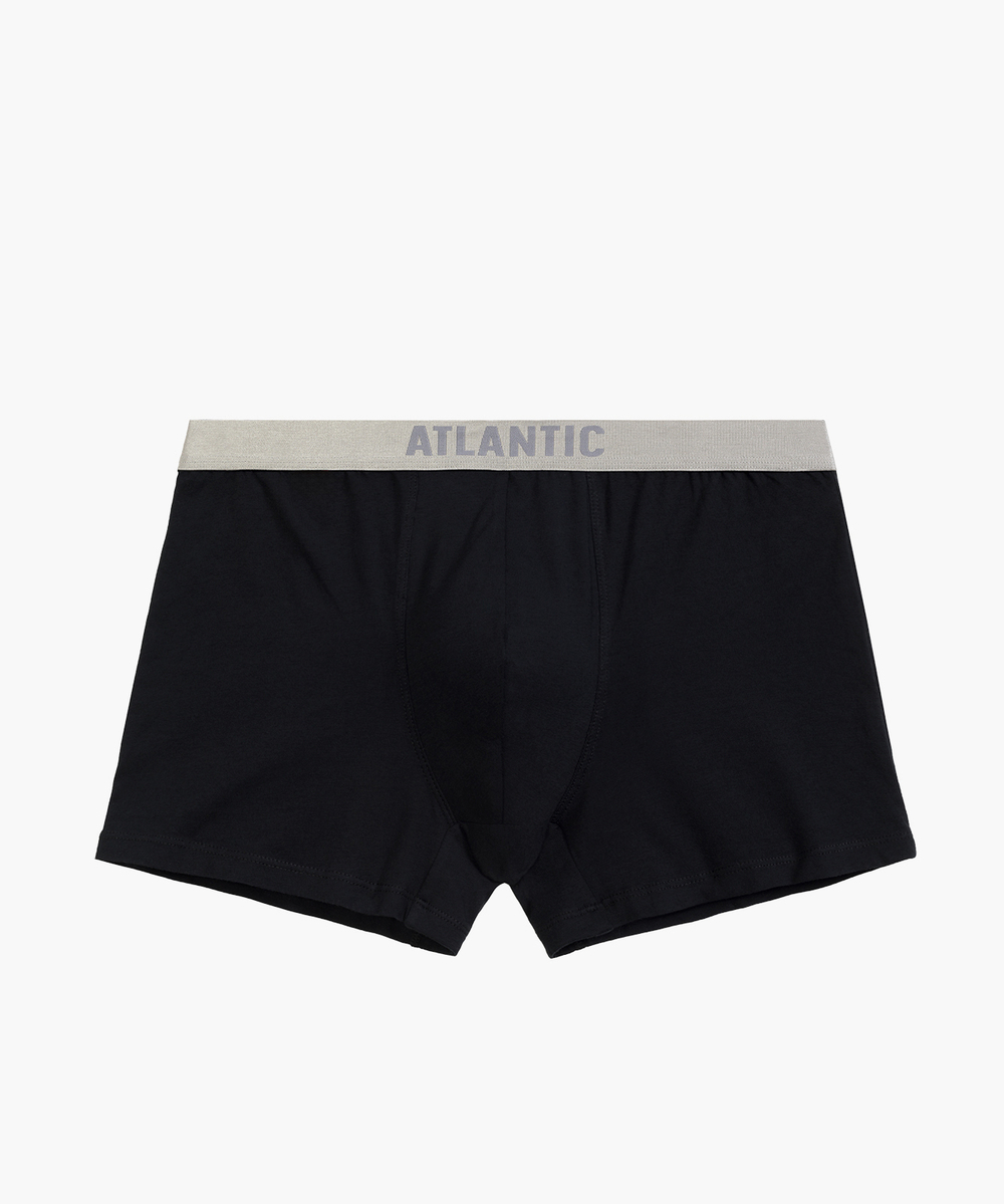 Мужские трусы шорты Atlantic, 1 шт. в уп., пима хлопок, черные, Basic BMH-012