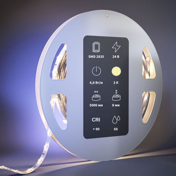 Светодиодная влагозащищенная лента Maytoni 4,8W/m 60LED/m 2835SMD теплый белый 5M 201013