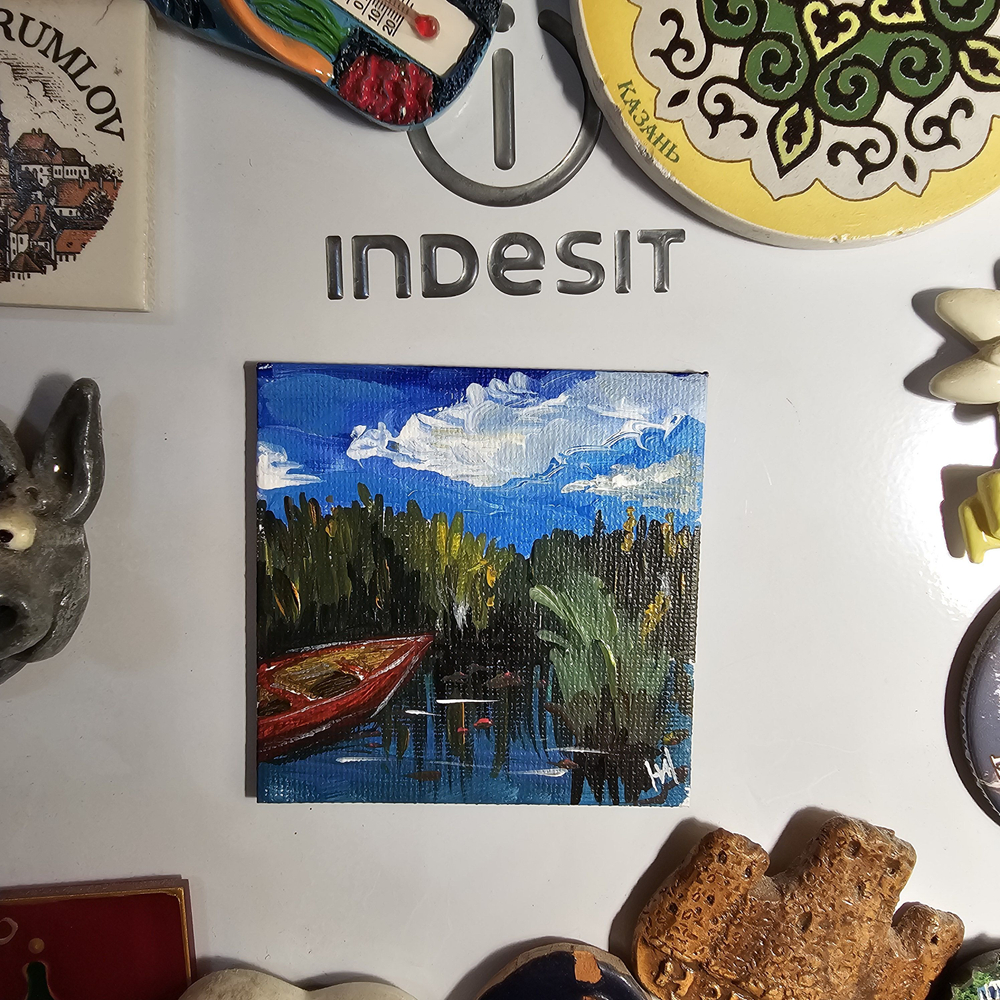 Магнит на холодильник с авторской росписью "В зарослях"