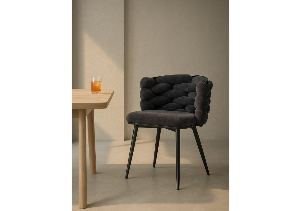 Стул на металлокаркасе Woodville на металлокаркасе Rendi gray-blue, black, ножки черные