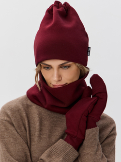 Шапка бини с начесом для хвоста, дред и кос