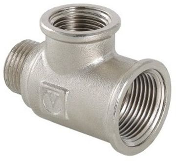 Тройник Valtec 1/2"х3/4"х3/4" ВР/ВР/НР переходной латунный никелированный VTr.134.RN.040505