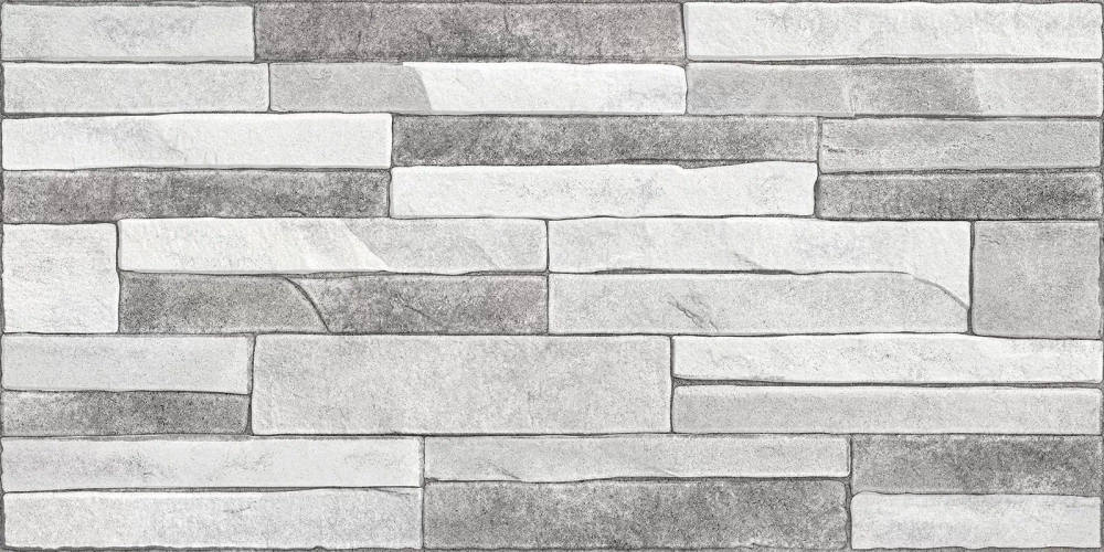 Настенная плитка Alma Ceramica TWU2550DCV17 Discover 24.9x50 микс глянцевая / рельефная под камень / под кирпич