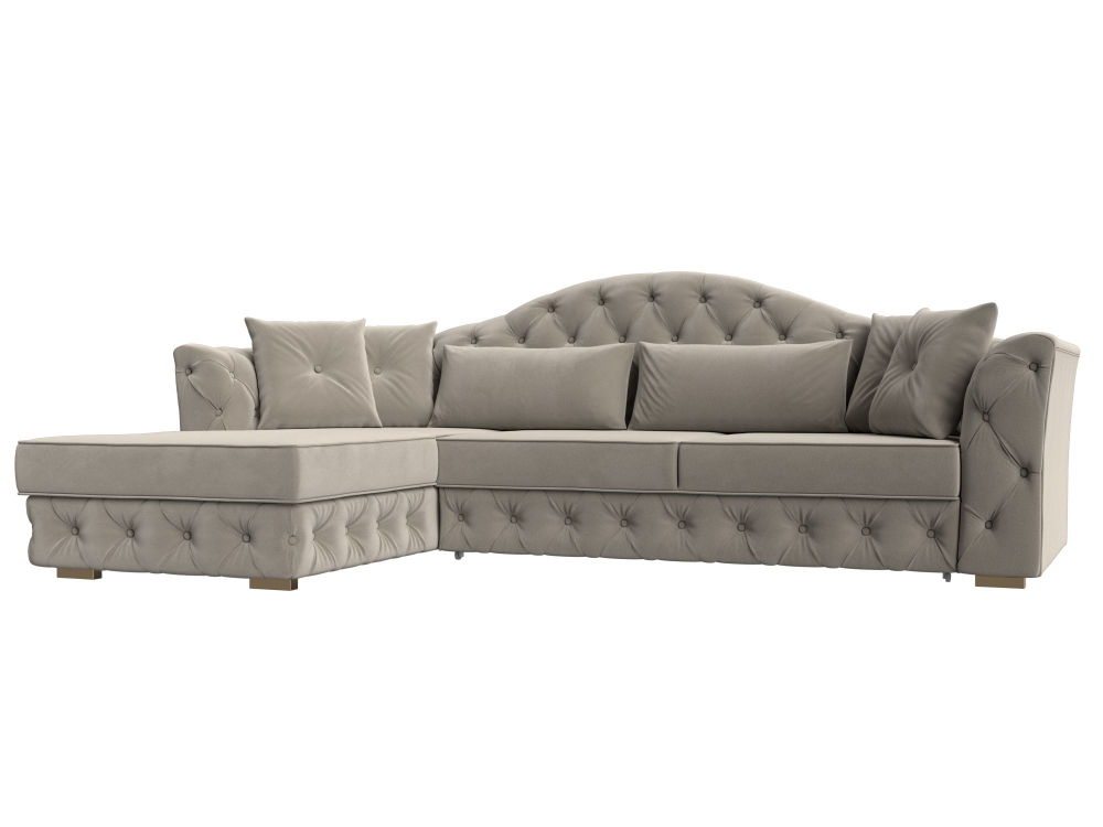 Диван угловой Артис левый угол, Бежевый, Микровельвет, 121594L