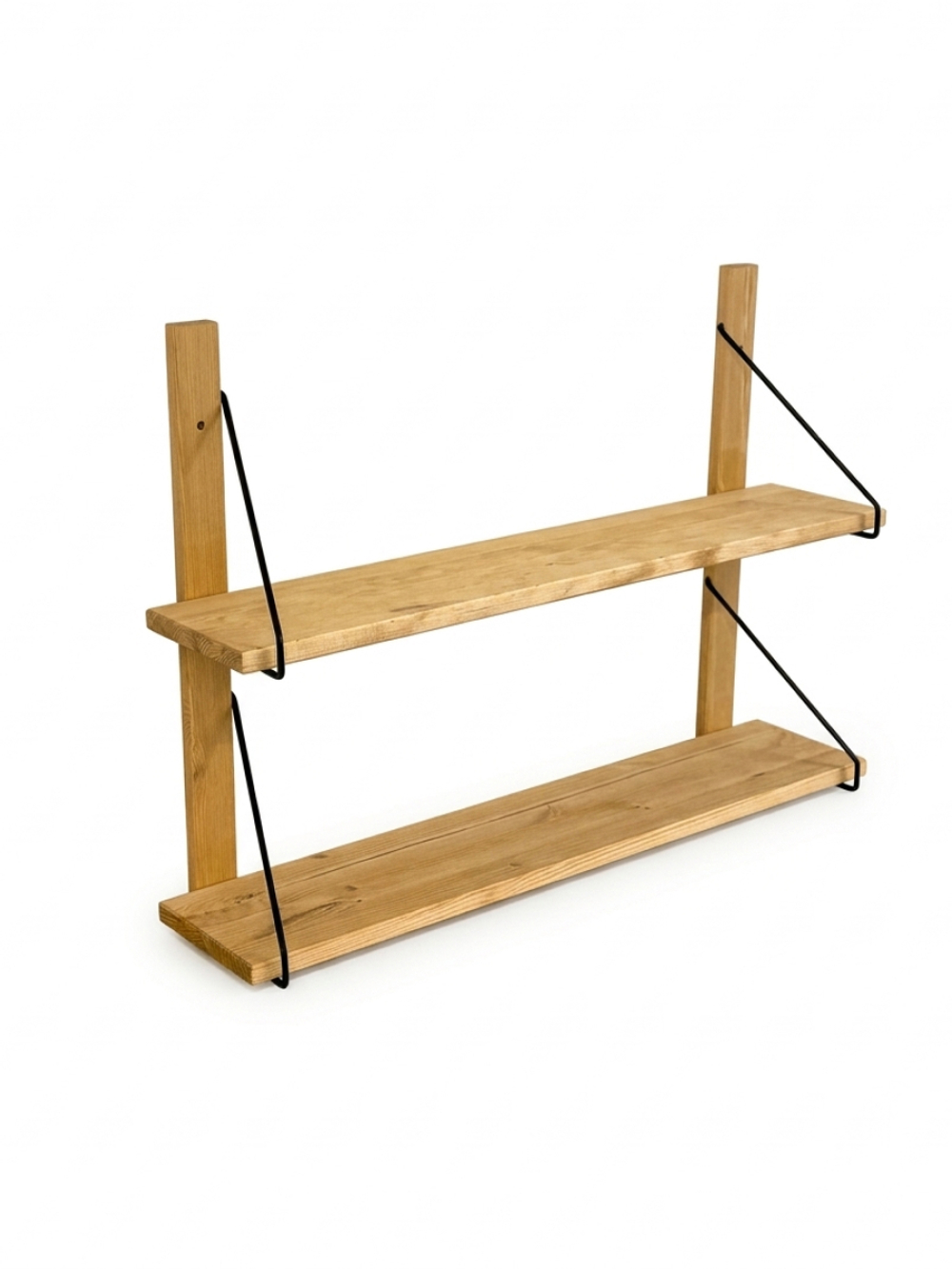 Полка настенная, 80х19х60, Alina, для ванной, стеллаж деревянный, MAKOSA