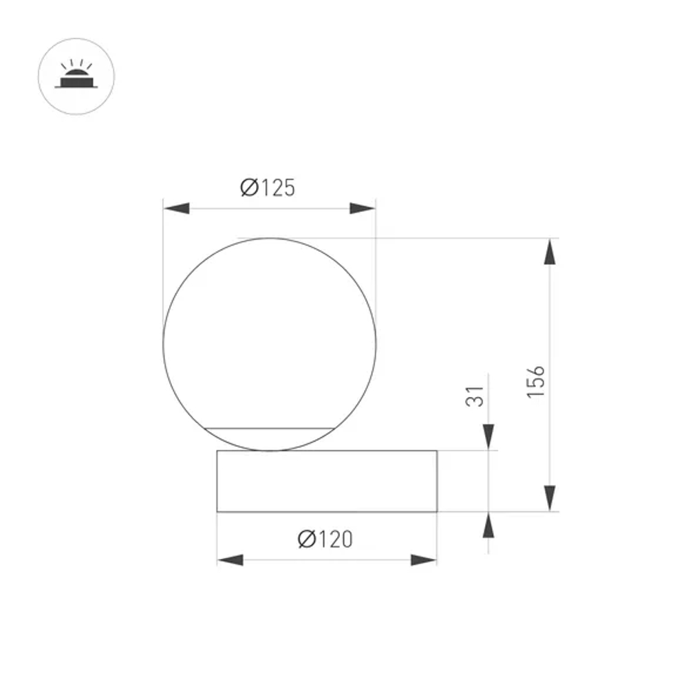 Светильник SP-ORNELLA-TAB-L150-R125-6W Warm3200-MIX (BR, 300 deg, 230V, TOUCH-DIMM) (Arlight, IP20 Металл, 3 года) 059525