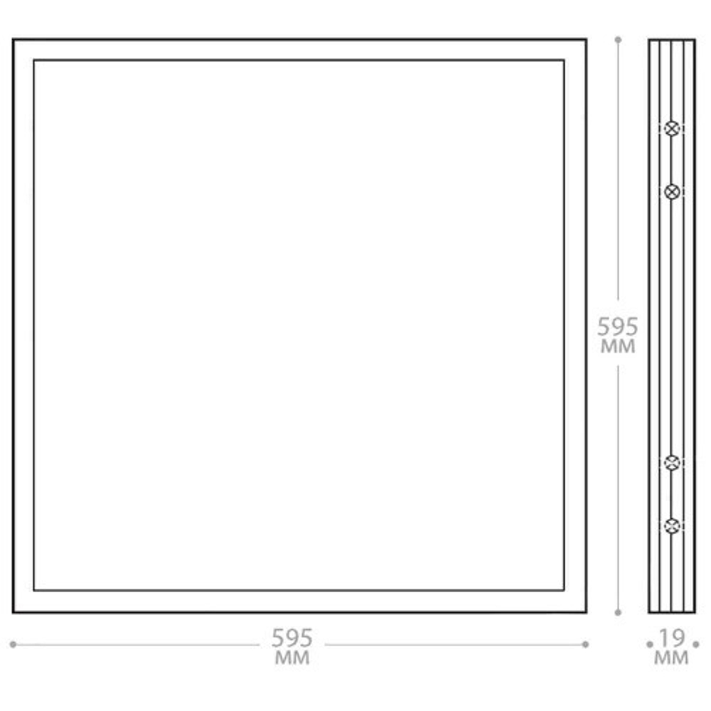 Светильник LED-панель ДВО 36Вт 595х595х19 6400K 3100Лм призма IP40 AL2115 Feron 21085