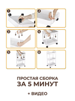 Тележка универсальная на 3 полки (белая)