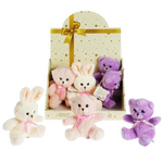 Мишки и зайцы с бантом 3 вида, без чипа. M80306-13ANS-D (Мульти-пульти)