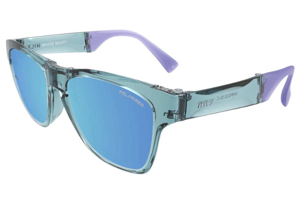 Спортивные очки HILX Unfold Shiny Crystal Green / Blue Polarized Lens