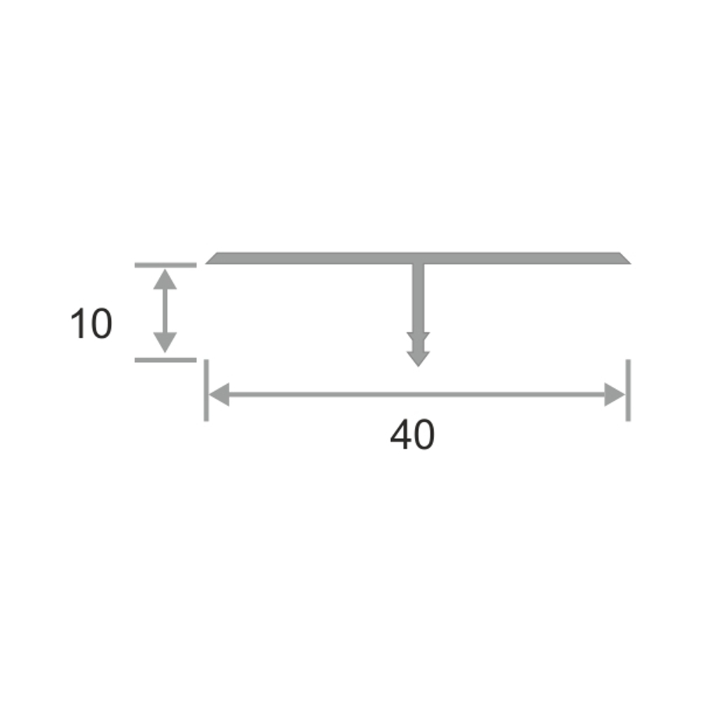 Алюминиевый Т-образный ламинированный профиль ПТ-40 2700 мм