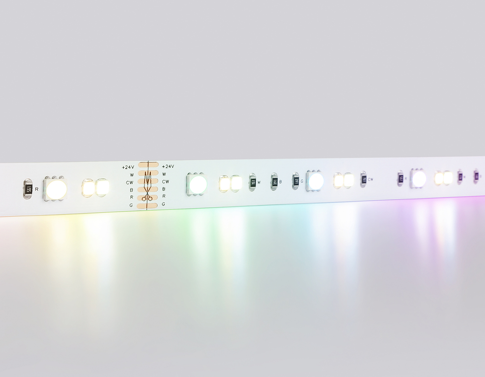 Светодиодная лента RGB с регулировкой температуры света GS4501 5050+2835 90Led/ 13W m/ 24V IP20 RGB+CCT 3000-6500K/ 5000*12*1.87mm/ кратность резки 16