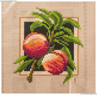 "Салфетка с персиком"-0948 канва с рисунком