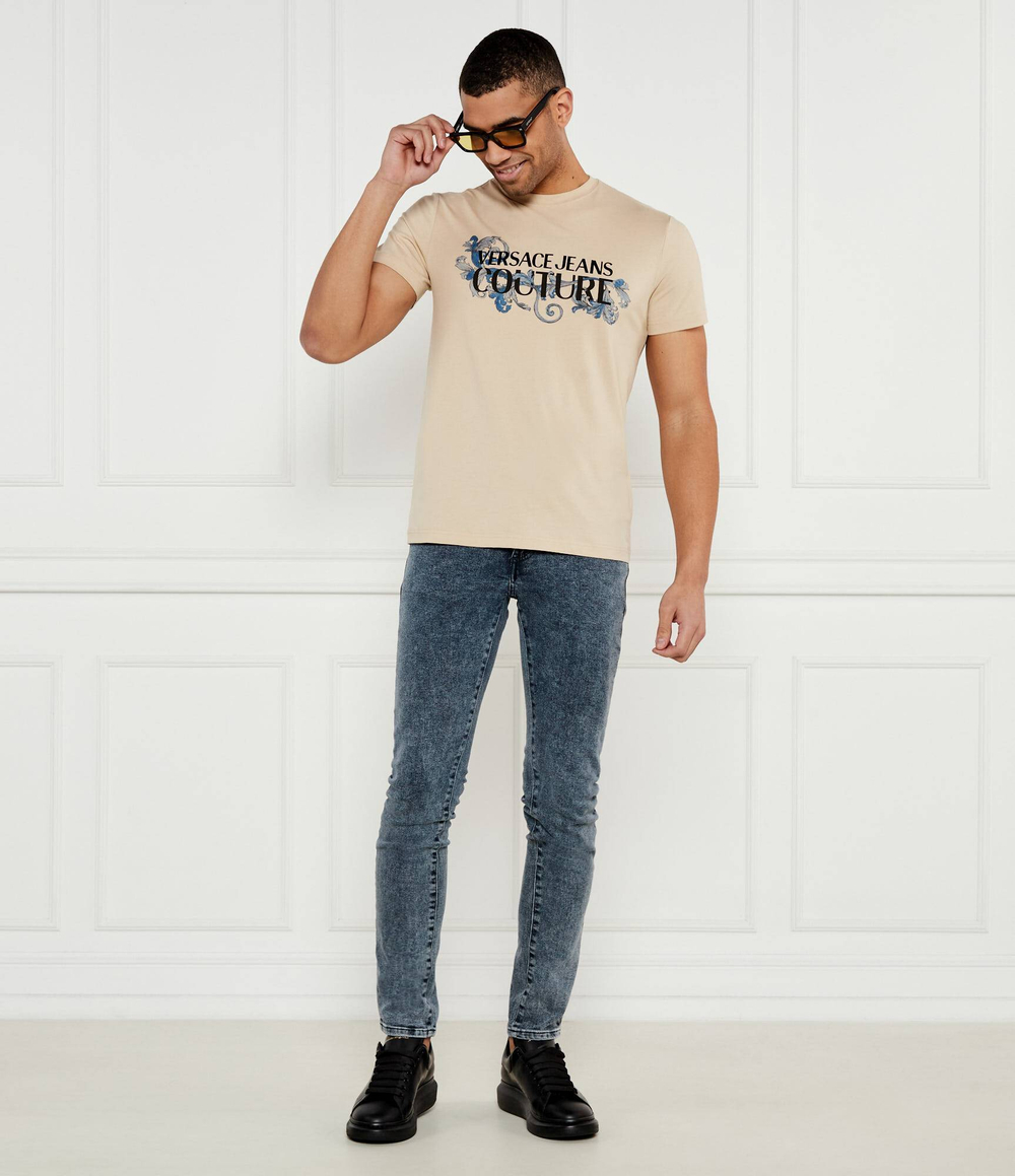 Футболка Versace Jeans Couture - бежевый(78GAHC05CJ01C)