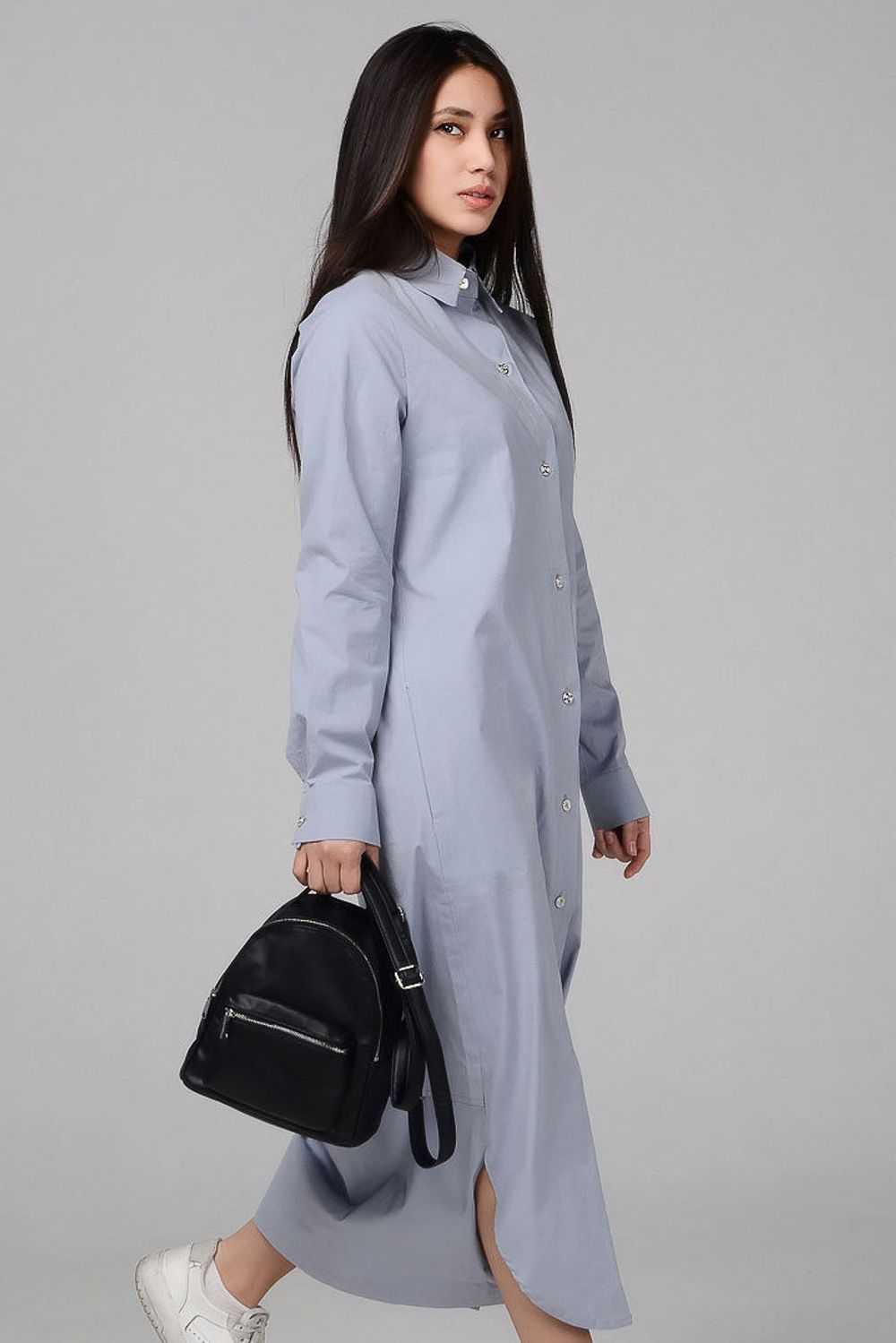 Платье-рубашка Рейра (46-56) Serenada серый (Акция)