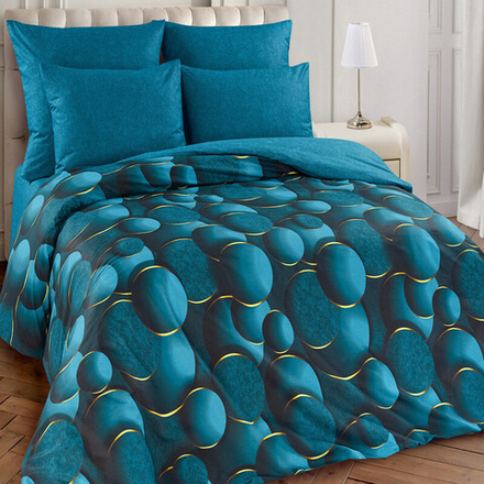 Комплект постельного белья "ВЛ. СФЕРА (ИЗУМРУД)", поплин Премиум, 100% хлопок.
