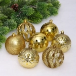 Новогодние шары 8 см (набор 24 шт) «Фактурный микс», золото