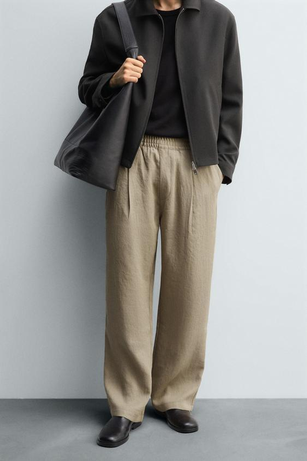 ZARA СТРУЯЩИЕСЯ БРЮКИ СО СКЛАДКАМИ, РЫЖЕВАТО-КОРИЧНЕВЫЙ