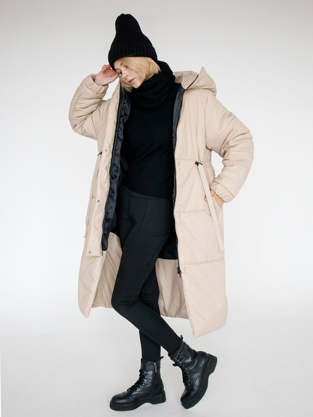 Купить Пуховик ko-ko-ko зимний женский бежевый Пуховик ko-ko-ko зимний женский бежевый