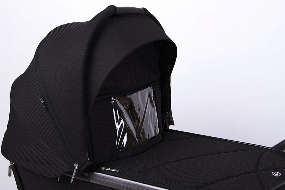 Детская коляска Peppy Monaco GP 2 в 1 Black черный, рама темно-серая