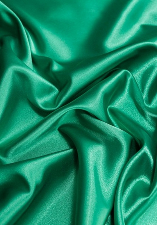 Атлас, зеленый, глянцевый, стрейч